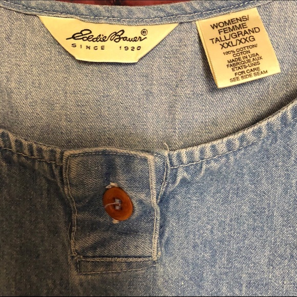 Eddie Bauer Denim Mini Dress 2X - Picture 2 of 3